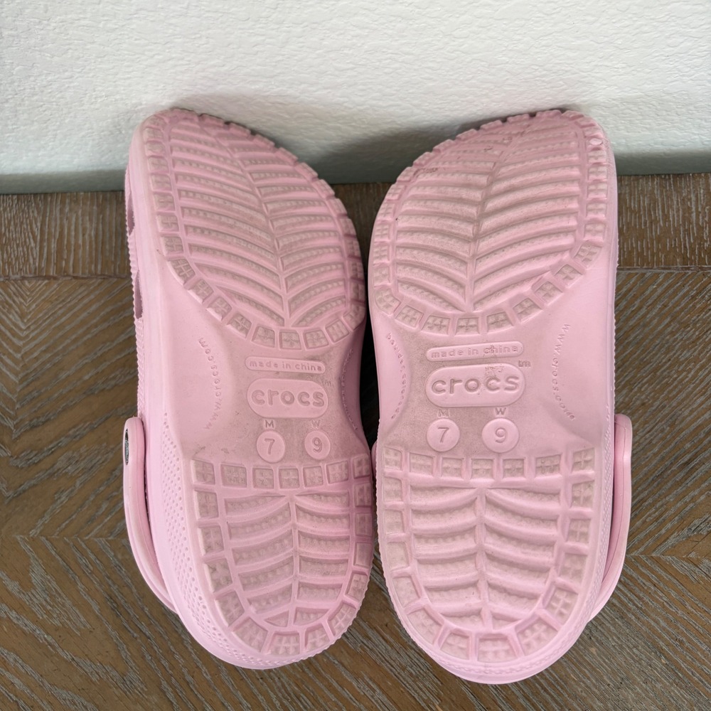 Crocs Classic Clog Pink Slip On Womens 9 Mens 7 Comfort Shoes Summer Casual - Picture 8 of 10